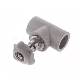 Вентиль полипропилен 32мм, серый