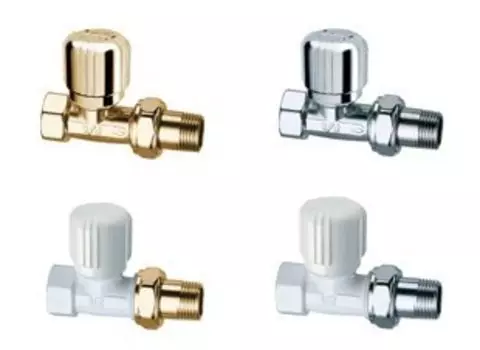 Вентиль терморегулирующий 1/2" прямой для стальных труб, серебряный