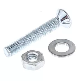 Винт DIN965 с потайной головкой оцинк. М4х25 с гайкой и шайбой (18 шт) пак.