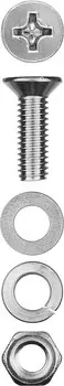 Винт Зубр 303456-06-020 DIN 965 M6 x 20 мм с гайкой и шайбами 12 шт.