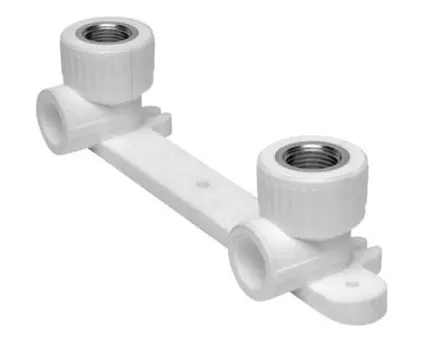 Водорозетка двойная полипропиленовая Кросс 25х1/2" ВР, белая