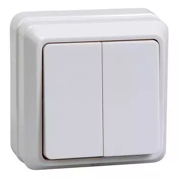 Выключатель 2кл 10А откр.уст. ОКТАВА ВС20-2-0-ОБ (белый)