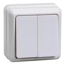 Выключатель 2кл 10А откр.уст. ОКТАВА ВС20-2-0-ОБ (белый)