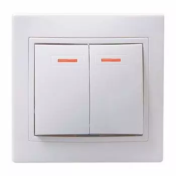 Выключатель 2кл с инд. 10А КВАРТА ВС10-2-1-КБ (белый)