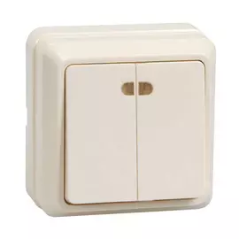 Выключатель 2кл с инд. 10А ОКТАВ АВС20-2-1-ОКм (кремовый)