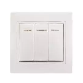 Выключатель 3кл с инд. 10А КВАРТА ВС10-3-1-КБ (белый)