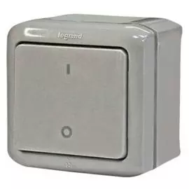 Выключатель двухполюсный 10AX - 250 В~ - Quteo IP 44 - Серый