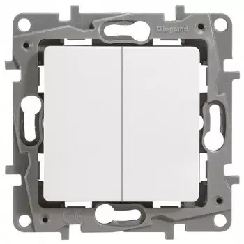 Выключатель/переключатель двухклавишный - ETIKA