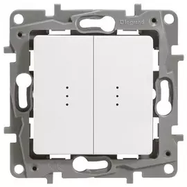 Выключатель/переключатель двухклавишный с подсветкой - ETIKA