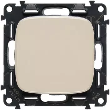 Выключатель Valena ALLURE 10АХ 250В с лицевой панелью; безвинтовые зажимы,слоновая кость