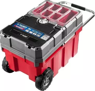 Ящик-тележка для инструмента Зубр Профессионал "МЕГА БОКС" 38133-24 пластиковый, 24"