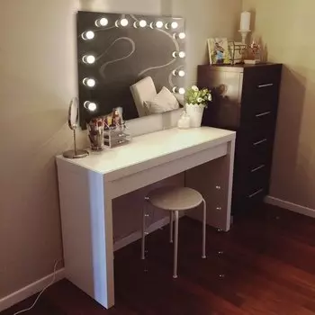 Зеркало Тритон гримерное Антураж 900х700 со встав.из цвет. стекла, Е14, 2-3Вт (лампы в комплект не в