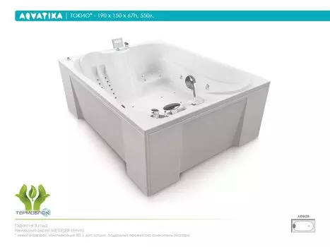 Акриловая ванна Aquatika Токио 190 3D