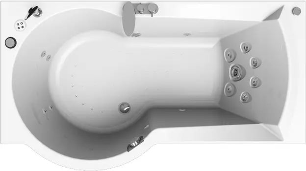 Акриловая ванна Radomir Валенсия Спортивный Chrome 170x95 левая