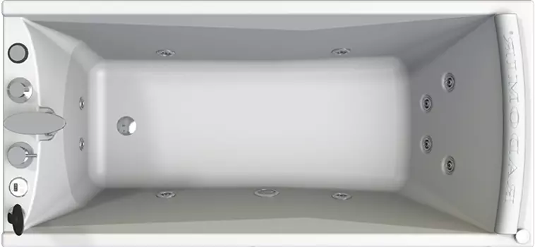 Акриловая ванна Radomir Вега Лечебный Chrome 168x78 левая