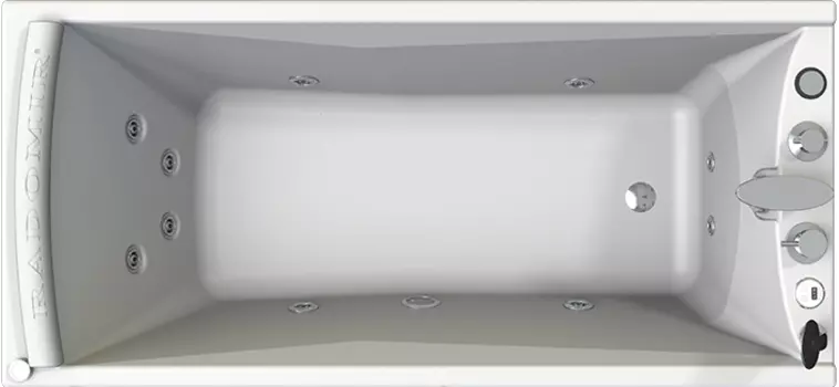 Акриловая ванна Radomir Вега Лечебный Chrome 168x78 правая