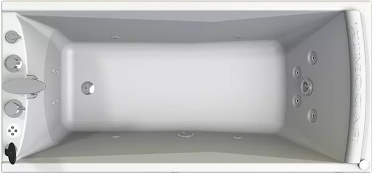 Акриловая ванна Radomir Вега Спортивный Chrome 168x78 левая