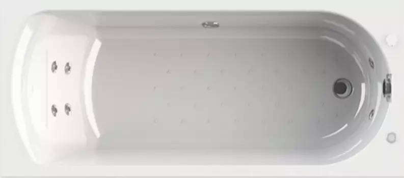 Акриловая ванна Radomir Wachter Кэти 2 с гидромассажем и экраном, форсунки хром