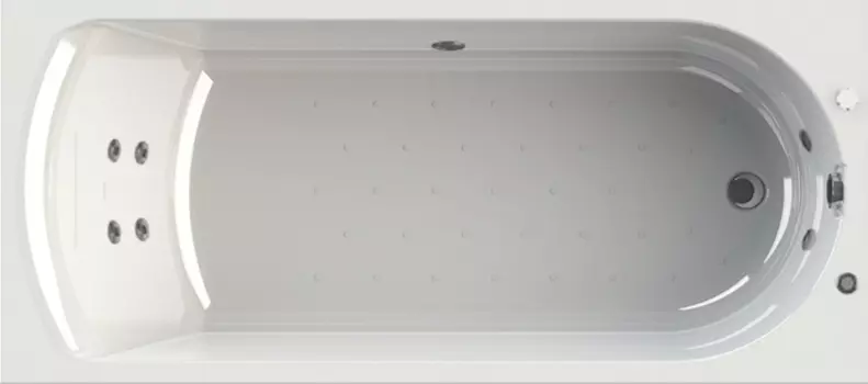 Акриловая ванна Radomir Wachter Николь с гидромассажем и экраном, форсунки хром