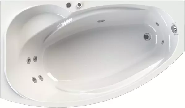 Акриловая ванна Radomir Wachter София L с гидромассажем и экраном, форсунки хром