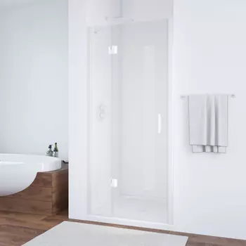 Душевая дверь в нишу Vegas Glass AFP 100 01 01 L профиль белый, стекло прозрачное
