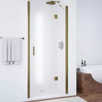 Душевая дверь в нишу Vegas Glass AFP 100 05 10 R профиль бронза, стекло сатин