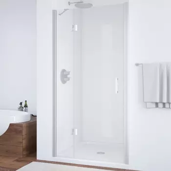 Душевая дверь в нишу Vegas Glass AFP 120 07 01 L профиль матовый хром, стекло прозрачное