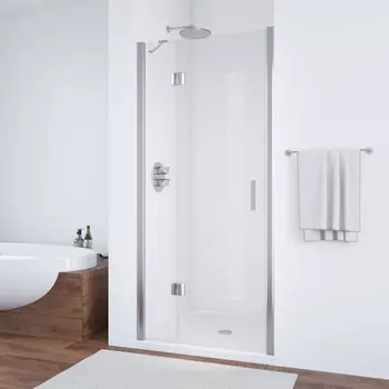 Душевая дверь в нишу Vegas Glass AFP 100 08 01 L профиль глянцевый хром, стекло прозрачное