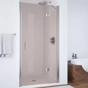 Душевая дверь в нишу Vegas Glass AFP 0120 08 05 R профиль глянцевый хром, стекло бронза