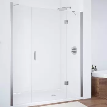 Душевая дверь в нишу Vegas Glass AFP-F 160 08 01 R профиль глянцевый хром, стекло прозрачное