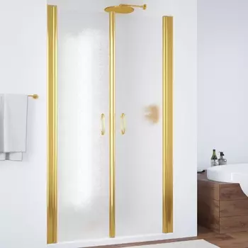 Душевая дверь в нишу Vegas Glass E2P 0095 09 02 профиль золото, стекло шиншилла