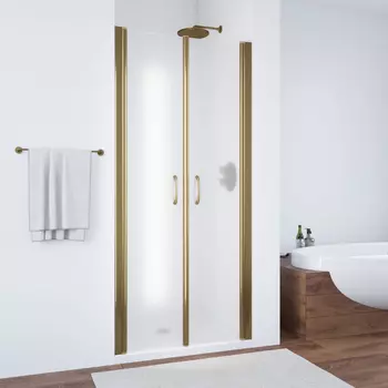 Душевая дверь в нишу Vegas Glass E2P 70 05 10 профиль бронза, стекло сатин