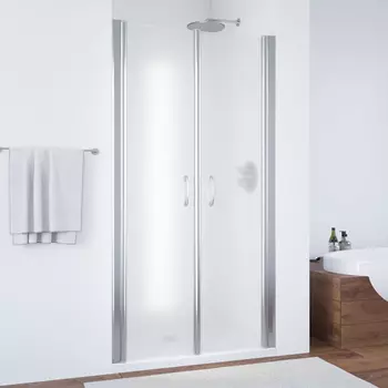 Душевая дверь в нишу Vegas Glass E2P 5 08 10 профиль глянцевый хром, стекло сатин