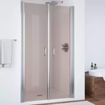 Душевая дверь в нишу Vegas Glass E2P 0095 08 05 профиль глянцевый хром, стекло бронза