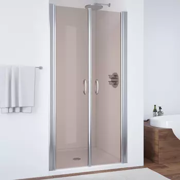 Душевая дверь в нишу Vegas Glass E2P 0075 08 05 профиль глянцевый хром, стекло бронза