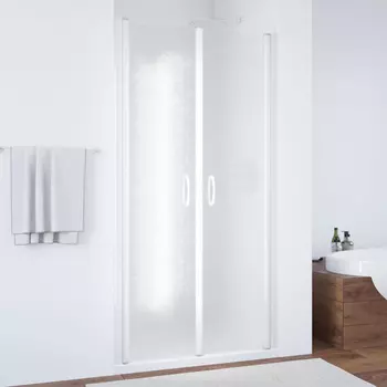 Душевая дверь в нишу Vegas Glass E2P 75 01 02 профиль белый, стекло шиншилла