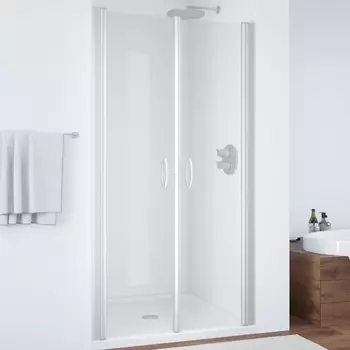 Душевая дверь в нишу Vegas Glass E2P 75 07 01 профиль матовый хром, стекло прозрачное