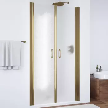 Душевая дверь в нишу Vegas Glass E2P 85 05 02 профиль бронза, стекло шиншилла