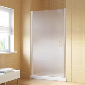 Душевая дверь в нишу Vegas Glass EP Lux 95 07 10 L профиль матовый хром, стекло сатин