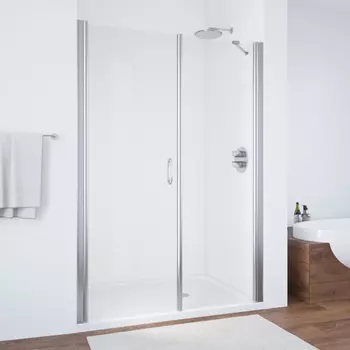 Душевая дверь в нишу Vegas Glass EP-F-2 140 08 01 L профиль глянцевый хром, стекло прозрачное