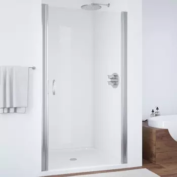 Душевая дверь в нишу Vegas Glass EP 90 08 01 профиль глянцевый хром, стекло прозрачное