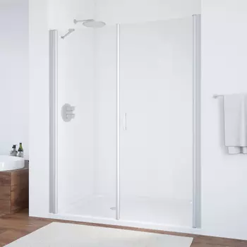 Душевая дверь в нишу Vegas Glass EP-F-2 185 07 01 R профиль матовый хром, стекло прозрачное