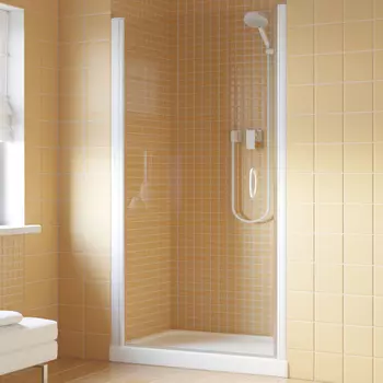 Душевая дверь в нишу Vegas Glass EP Lux 90 01 01 L профиль белый, стекло прозрачное