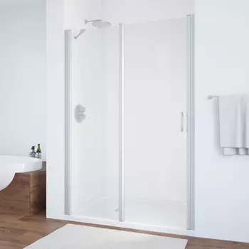 Душевая дверь в нишу Vegas Glass EP-F-1 135 07 01 L профиль матовый хром, стекло прозрачное