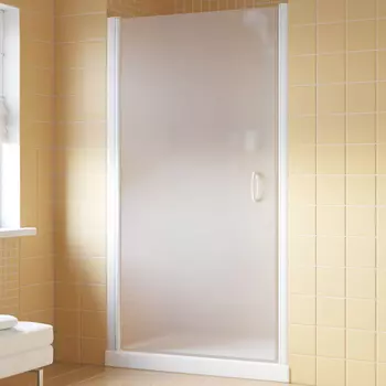 Душевая дверь в нишу Vegas Glass EP Lux 90 01 10 L профиль белый, стекло сатин