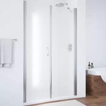 Душевая дверь в нишу Vegas Glass EP-F-2 105 08 10 L профиль глянцевый хром, стекло сатин