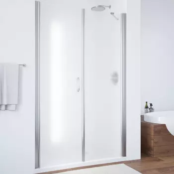 Душевая дверь в нишу Vegas Glass EP-F-2 115 08 10 L профиль глянцевый хром, стекло сатин