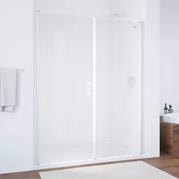 Душевая дверь в нишу Vegas Glass EP-F-2 185 01 01 L профиль белый, стекло прозрачное
