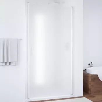 Душевая дверь в нишу Vegas Glass EP 95 01 10 профиль белый, стекло сатин