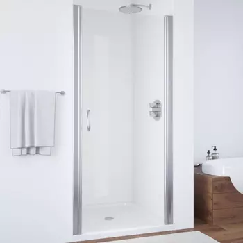 Душевая дверь в нишу Vegas Glass EP 65 08 01 профиль глянцевый хром, стекло прозрачное